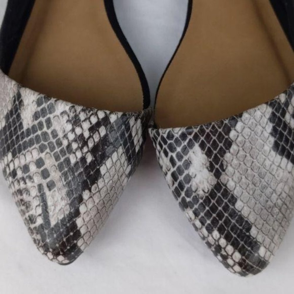 Bamboo Black & Snakeskin flats - worn once - Picture 8 of 13